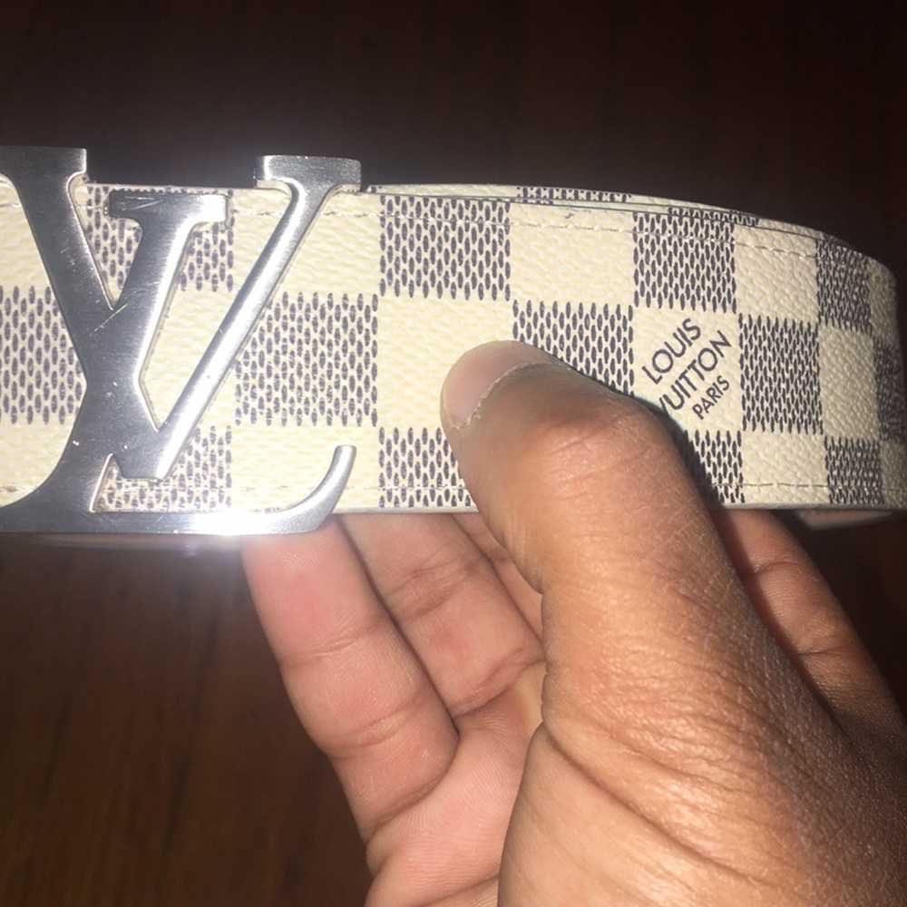 White Louis Vuitton Belt